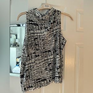 Topshop black and white abstract sleeveless top